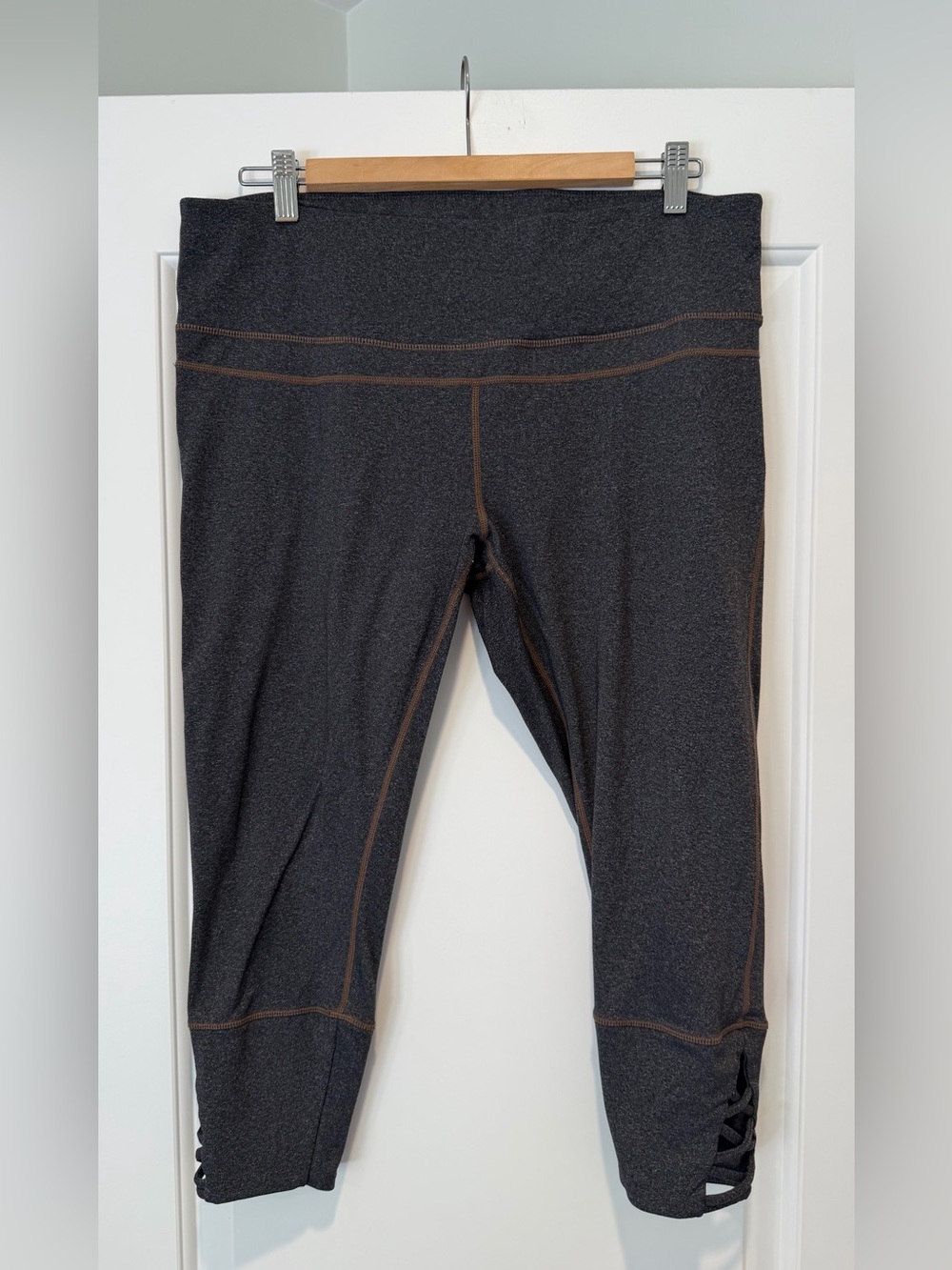 Prana Athletic Cropped Leggings with Contrast Stitching